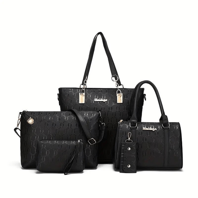 Ensemble Élégance 5-en-1 - Sacs en Cuir Synthétique Embossé