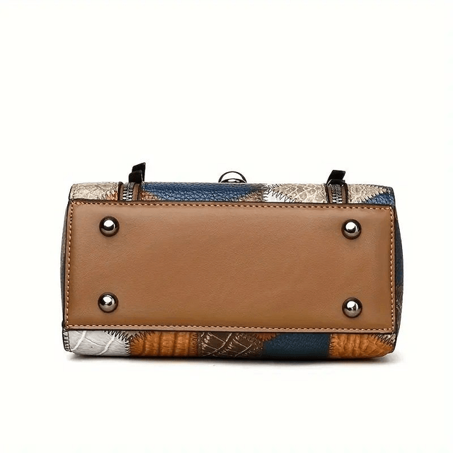 Sac Bandoulière Élégant à Motifs Géométriques - Design Vintage et Polyvalent